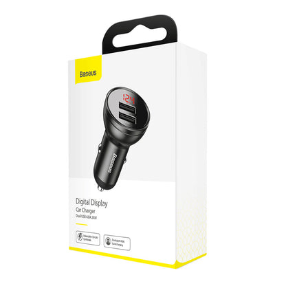 Metal Digital Display Dual USB Car Charger