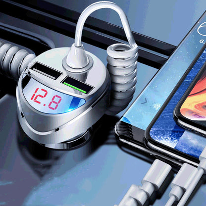 Car One-to-three Data Cable Dual USB Cigarette Lighter Car Charger