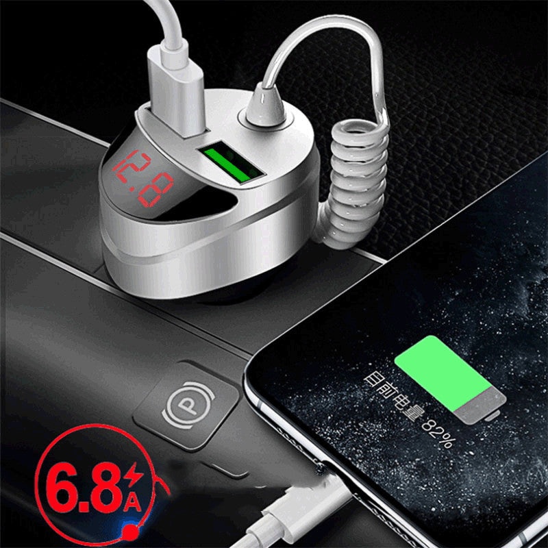 Car One-to-three Data Cable Dual USB Cigarette Lighter Car Charger