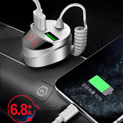 Car One-to-three Data Cable Dual USB Cigarette Lighter Car Charger