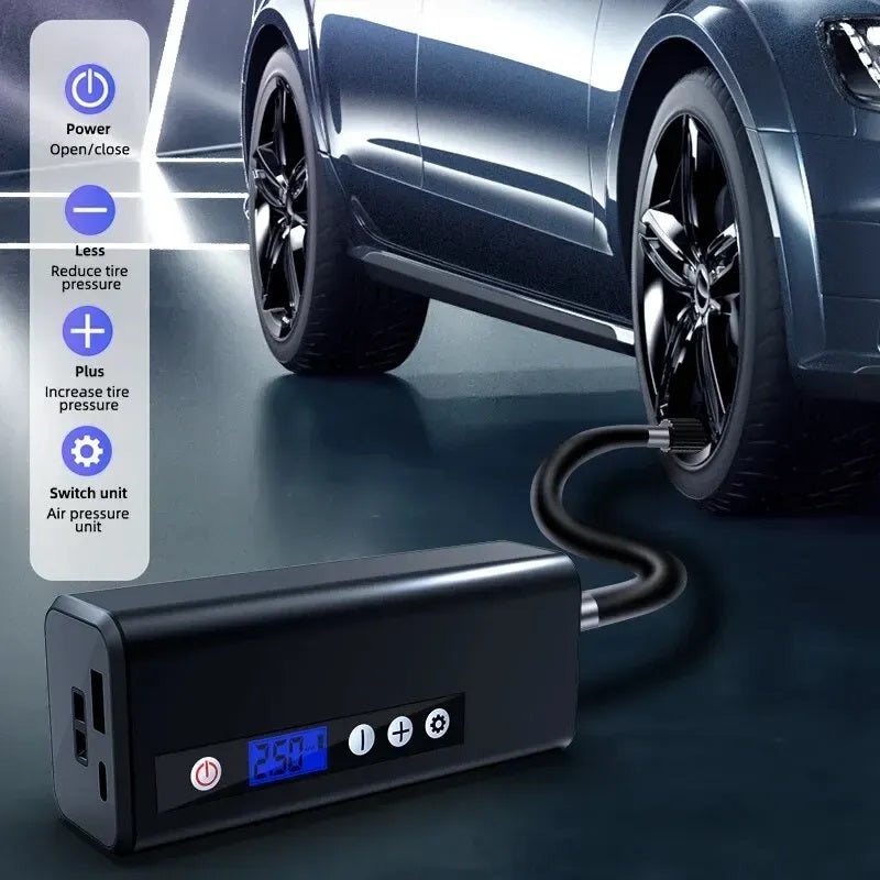 Portable Car Compressor K8 Electric Tire Inflator Air Injector 4000mAh For Car Motorcycle Bicycle Tires Balls